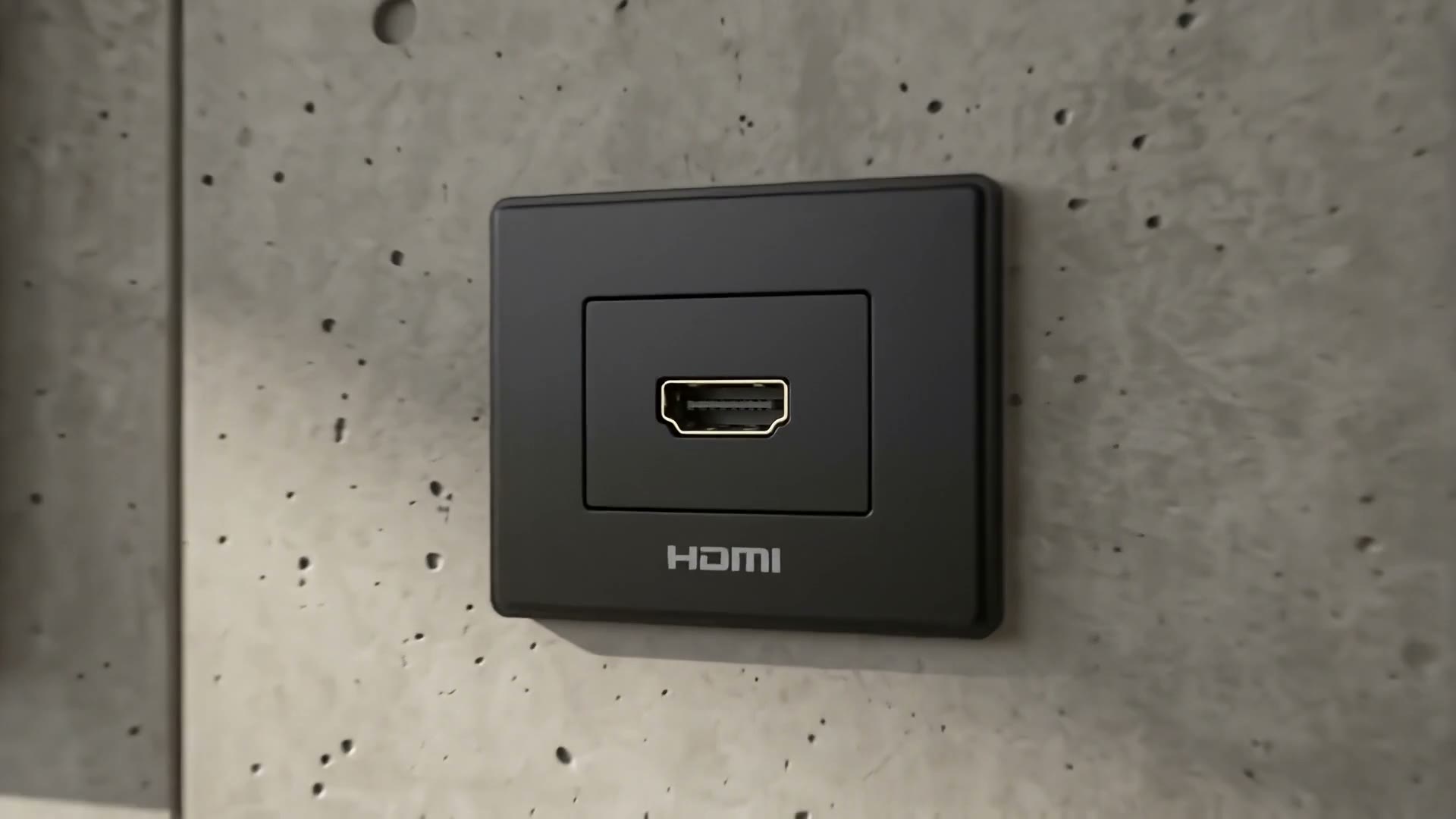 Módulo de parede HDMI iCON em parede de concreto