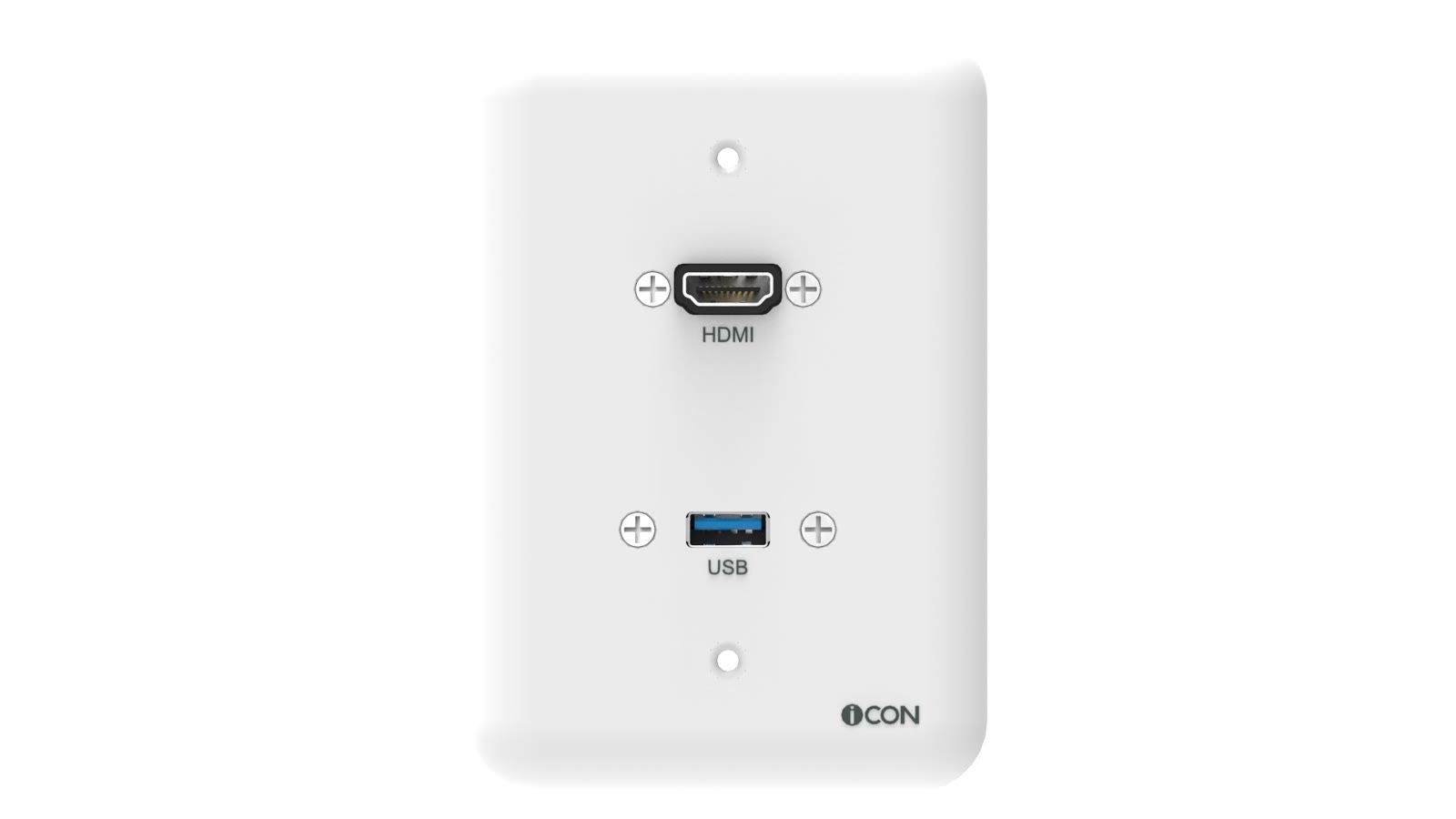 Módulo de Parede HDMI/USB iC-MP-102, cor branco