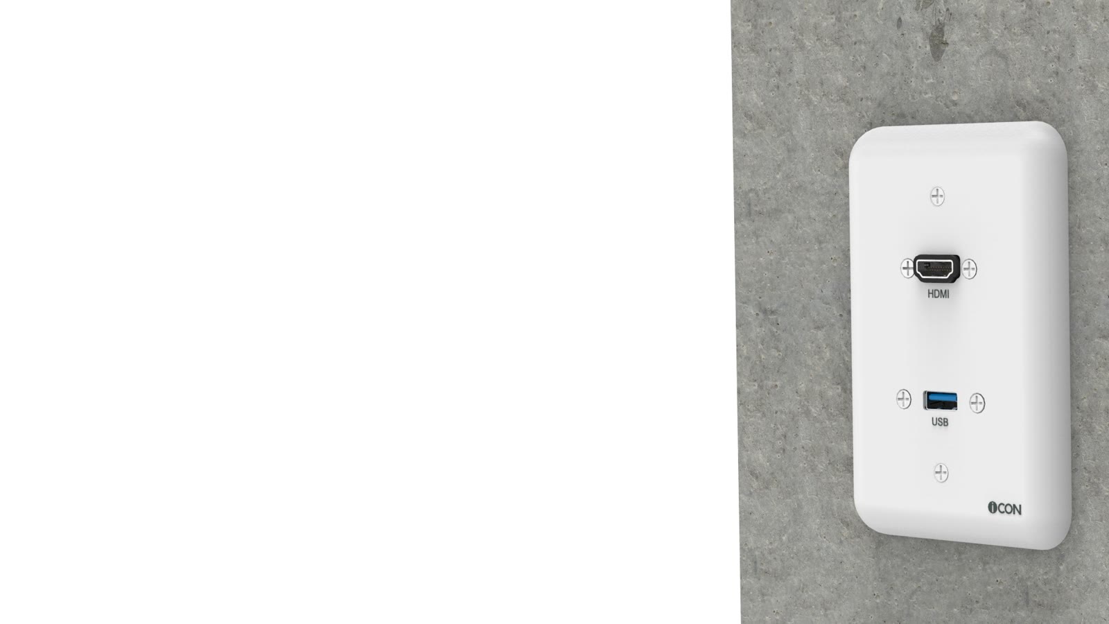 Módulo de Parede HDMI/USB iC-MP-102, cor branco — imagem 11