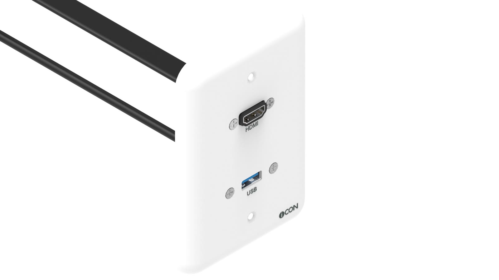 Módulo de Parede HDMI/USB iC-MP-102, cor branco — imagem 2