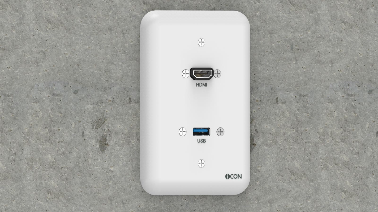 Módulo de Parede HDMI/USB iC-MP-102, cor branco — imagem 6