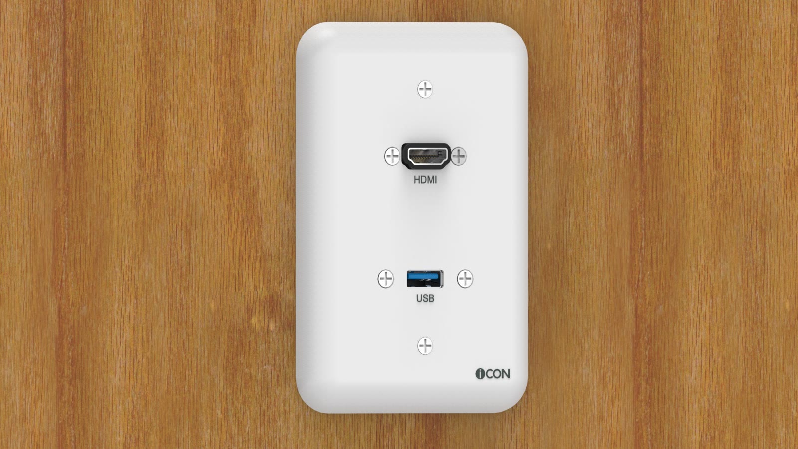 Módulo de Parede HDMI/USB iC-MP-102, cor branco — imagem 8