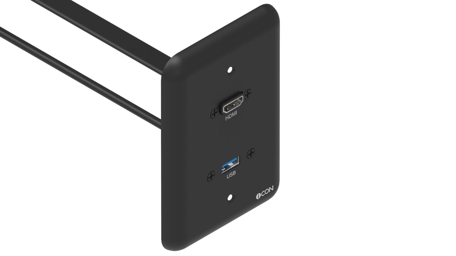 Módulo de Parede HDMI/USB iC-MP-102, cor preto — imagem 2