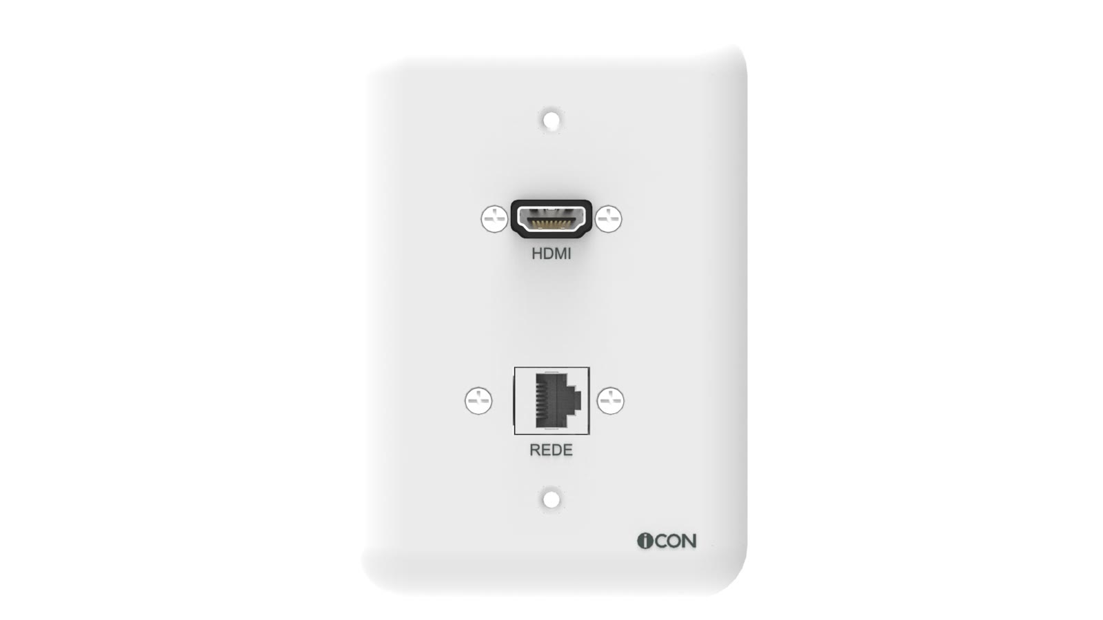 Módulo de Parede HDMI/Rede iC-MP-104, cor branco