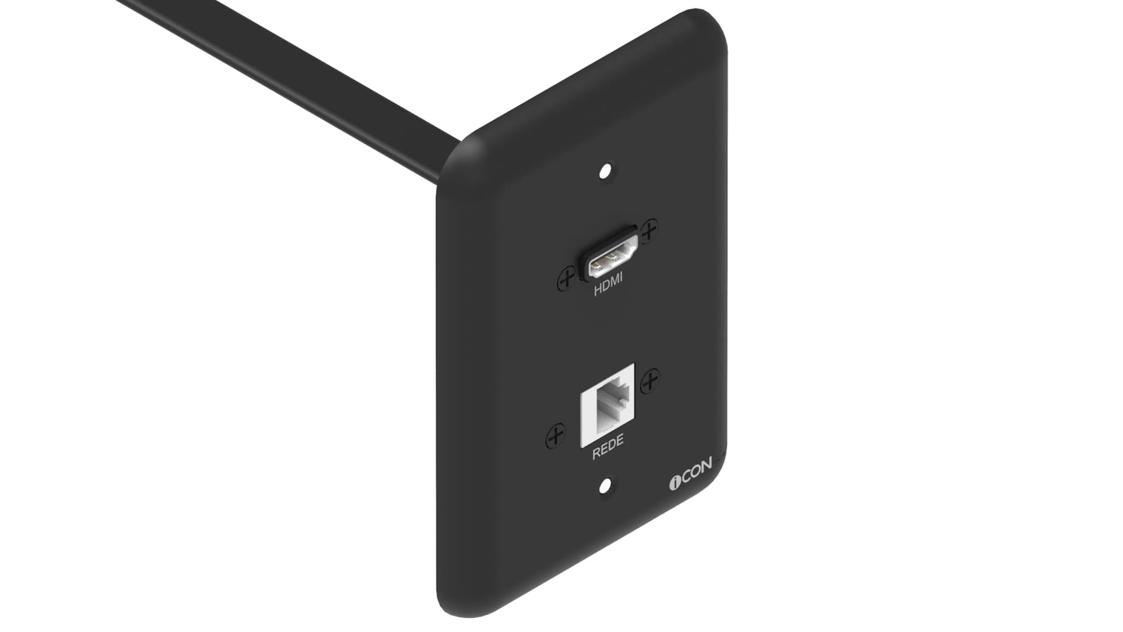 Módulo de Parede HDMI/Rede iC-MP-104, cor preto — imagem 2