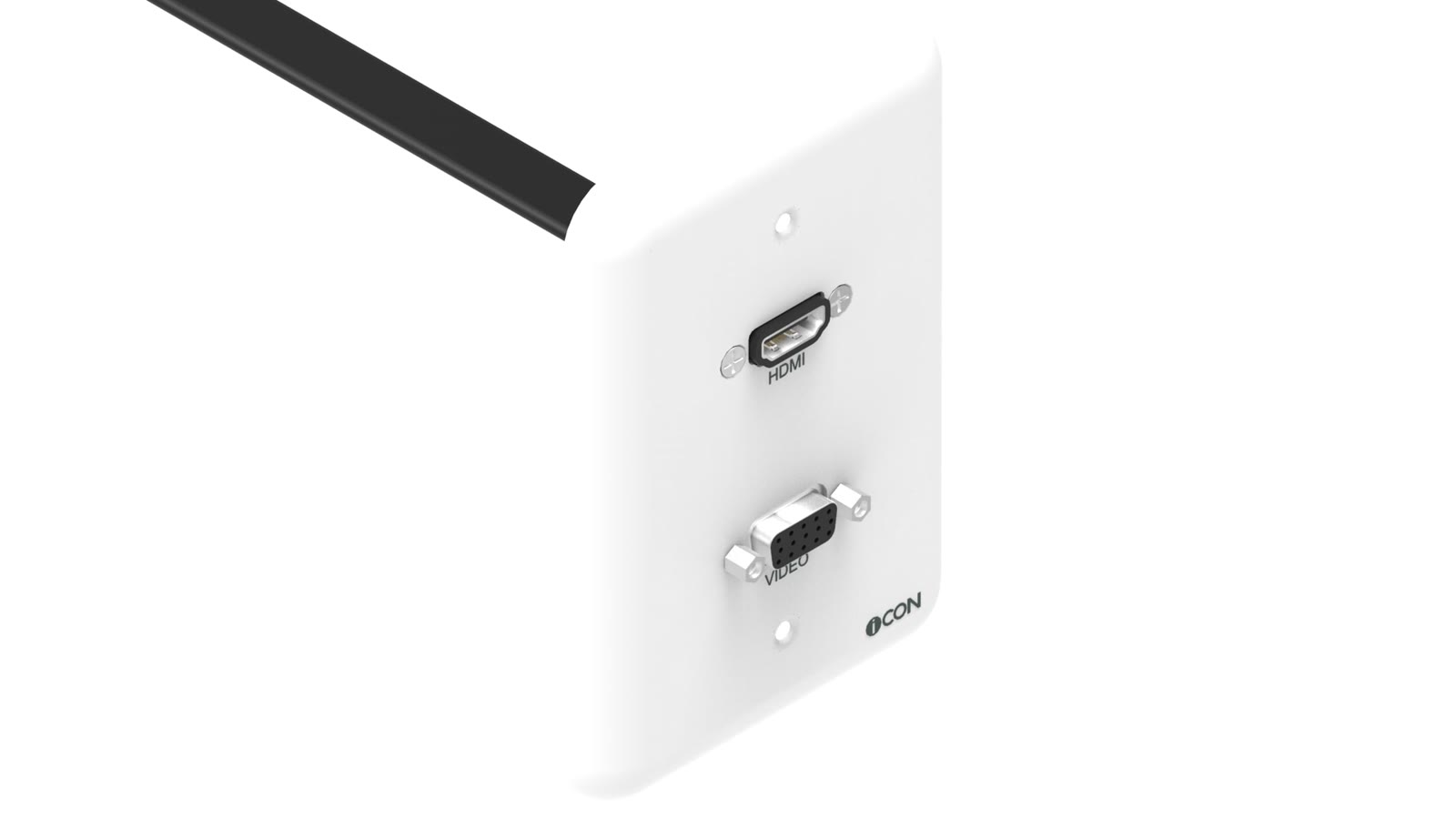 Módulo de Parede HDMI/SVGA iC-MP-106, cor branco — imagem 2
