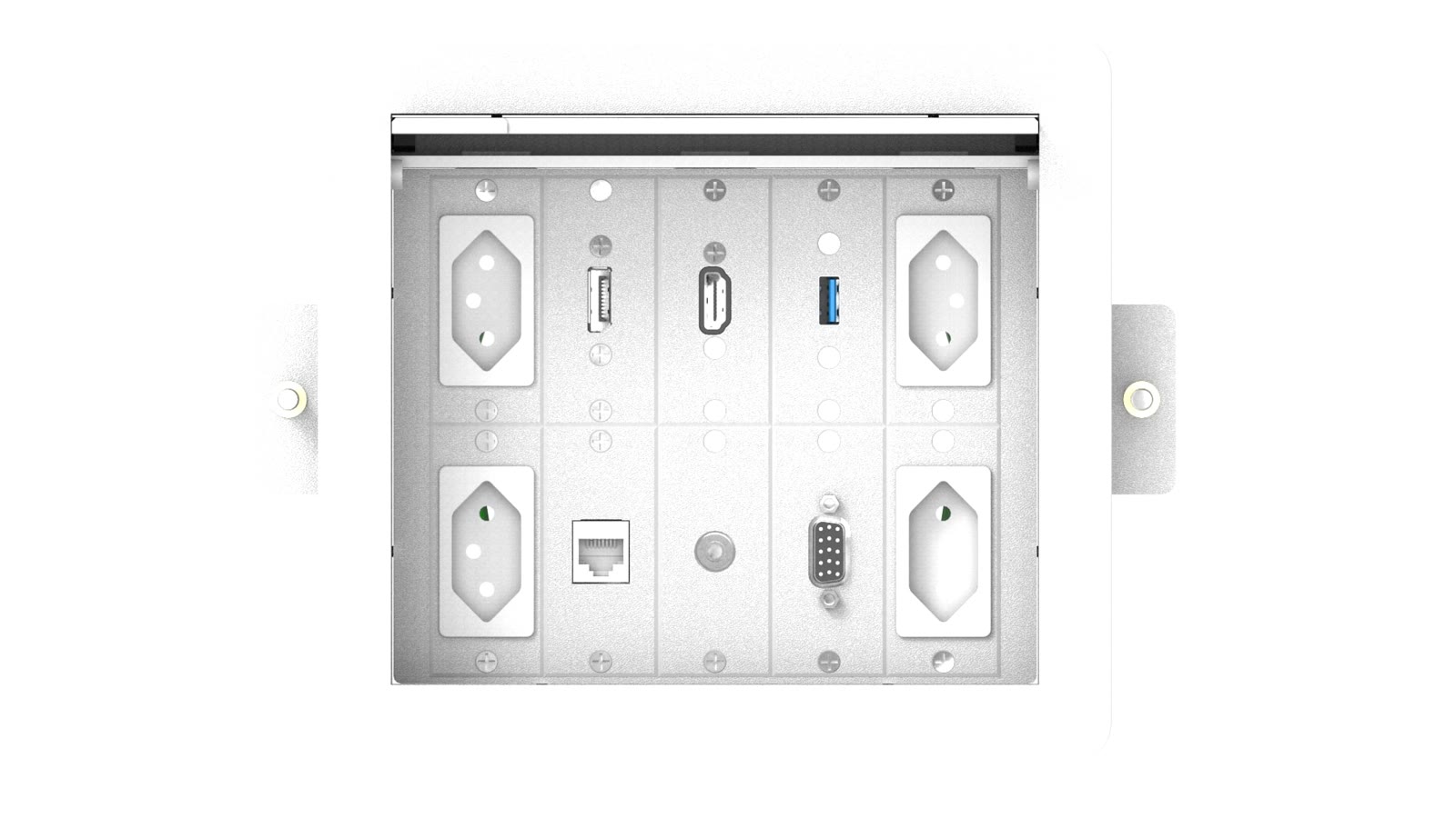 Painel de Mesa Multiconexão iC-TB-1, cor branco