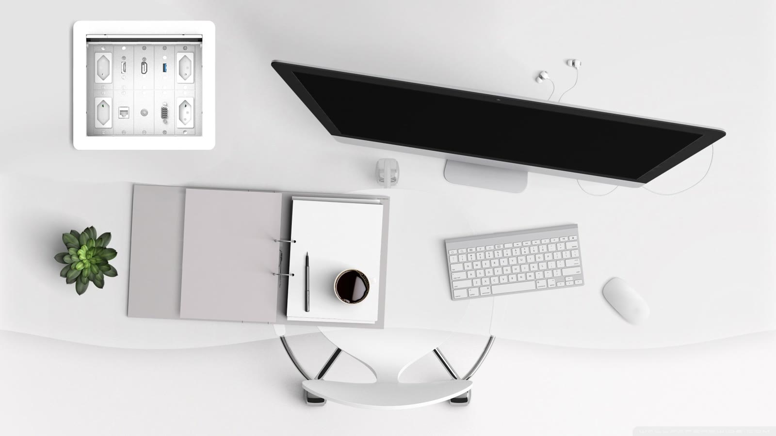 Painel de Mesa Multiconexão iC-TB-1, cor branco — imagem 10