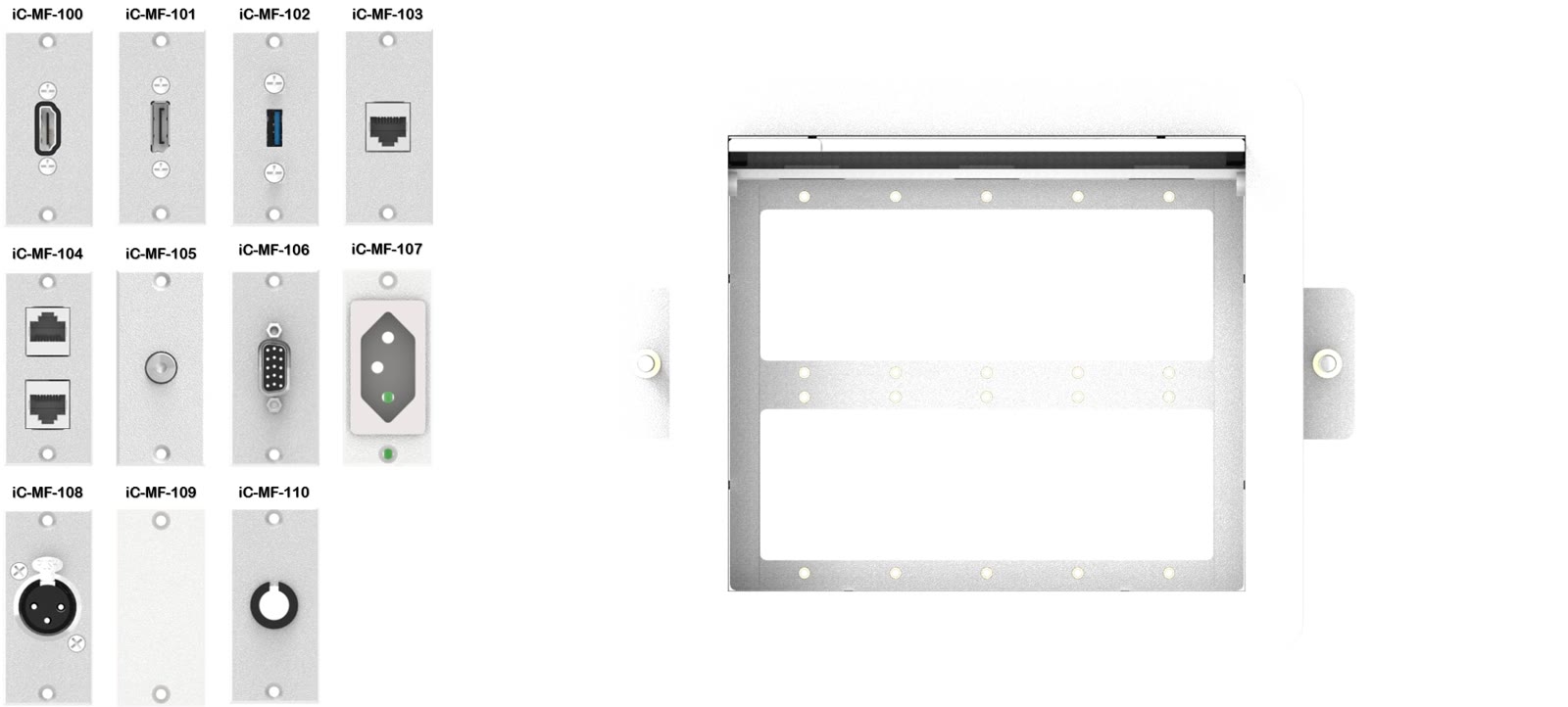 Painel de Mesa Multiconexão iC-TB-1, cor branco — imagem 13