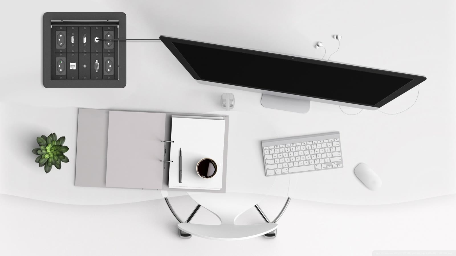 Painel de Mesa Multiconexão iC-TB-1, cor preto — imagem 11