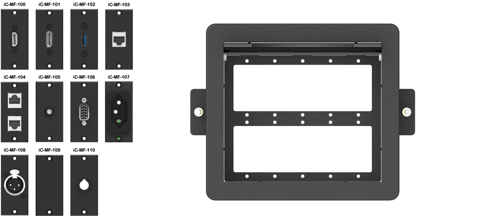Painel de Mesa Multiconexão iC-TB-1, cor preto — imagem 13