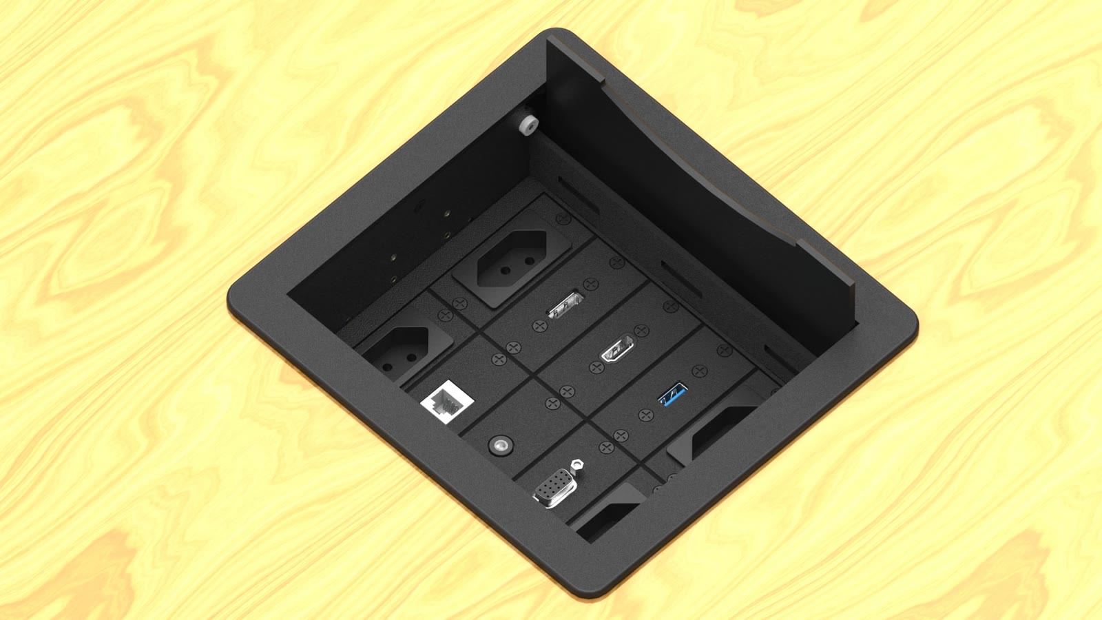 Painel de Mesa Multiconexão iC-TB-1, cor preto — imagem 7