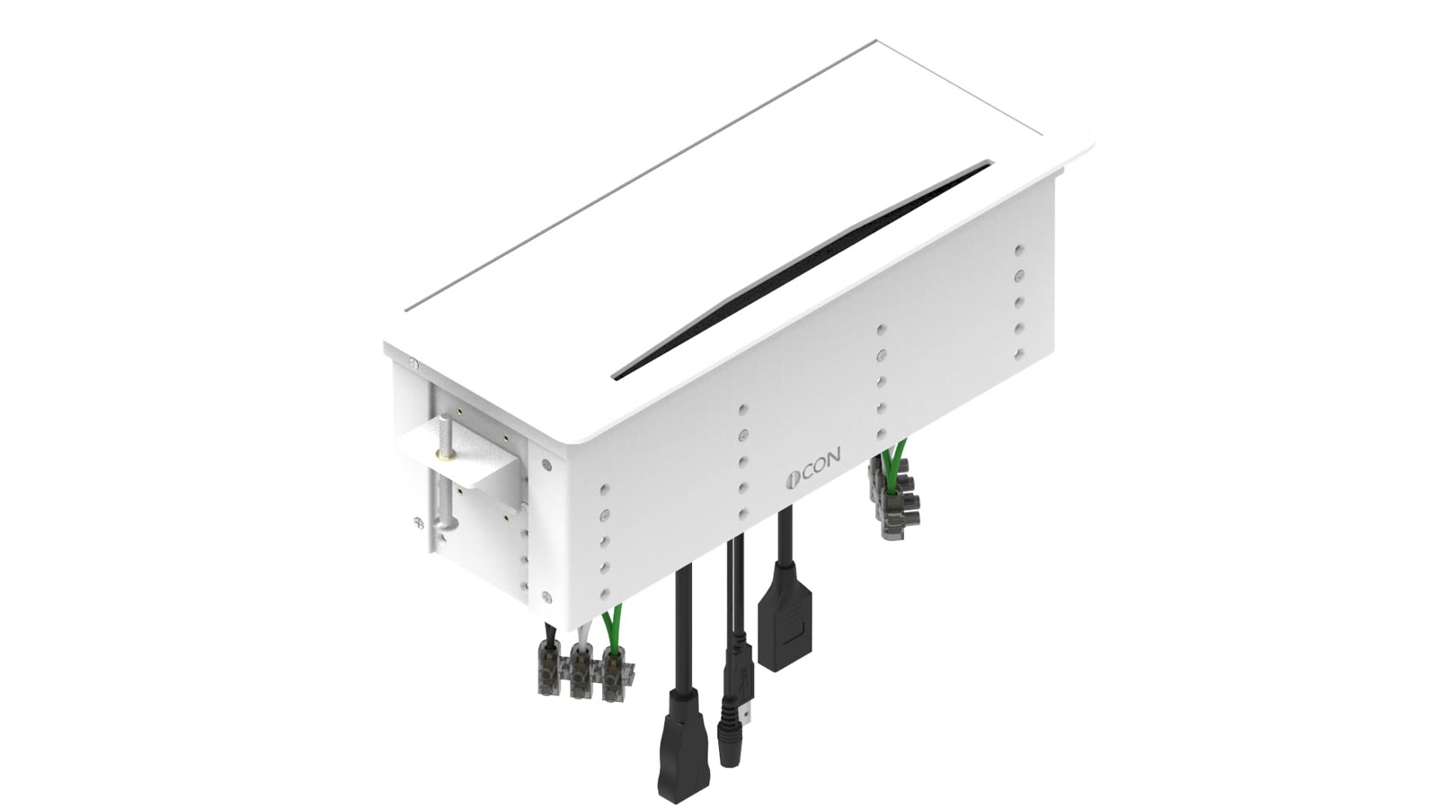 Painel de Mesa Multiconexão iC-TB-2, cor branco — imagem 2