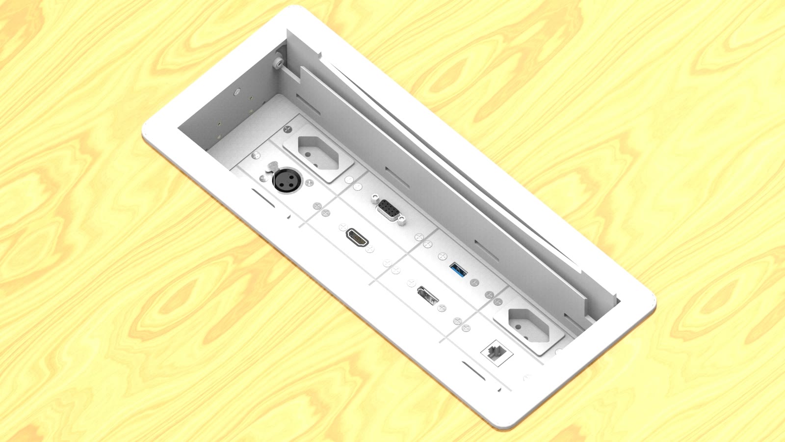 Painel de Mesa Multiconexão iC-TB-2, cor branco — imagem 7
