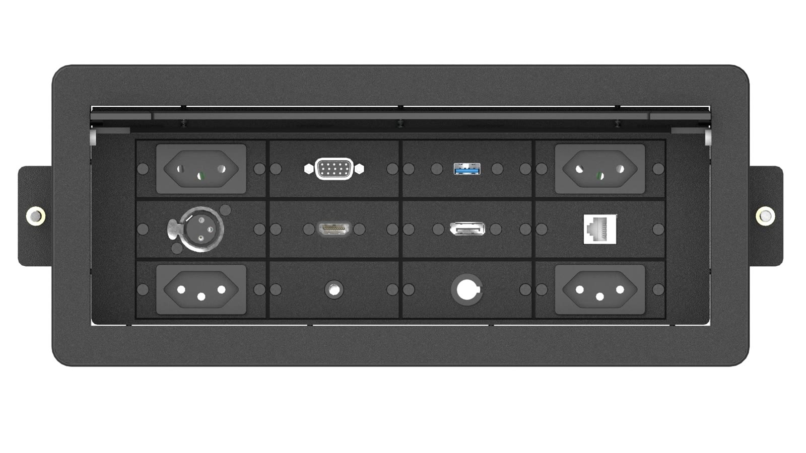 Painel de Mesa Multiconexão iC-TB-2, cor preto