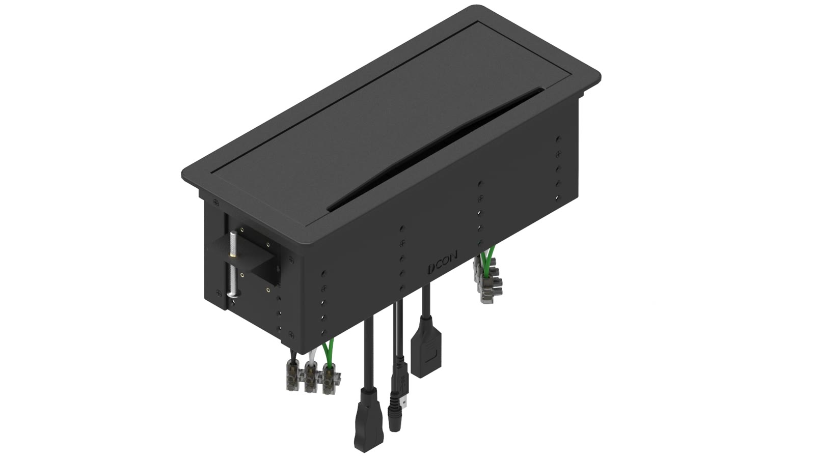 Painel de Mesa Multiconexão iC-TB-2, cor preto — imagem 2