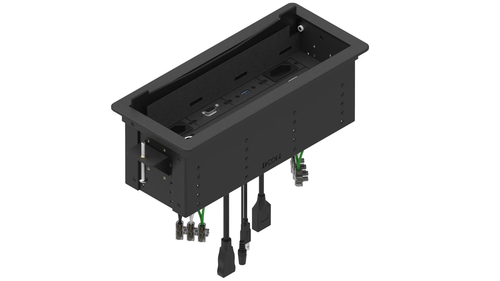 Painel de Mesa Multiconexão iC-TB-2, cor preto — imagem 3