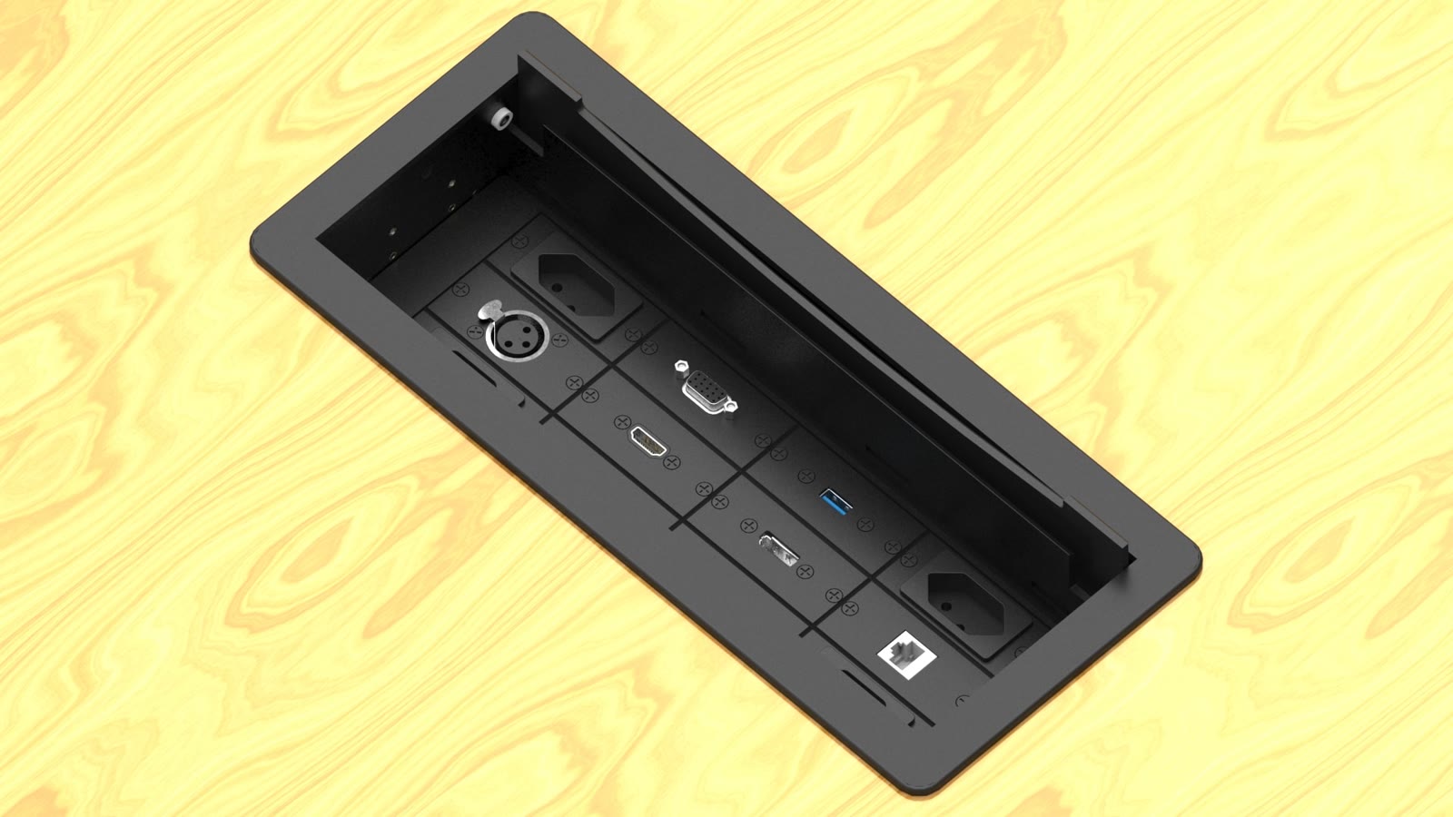 Painel de Mesa Multiconexão iC-TB-2, cor preto — imagem 7