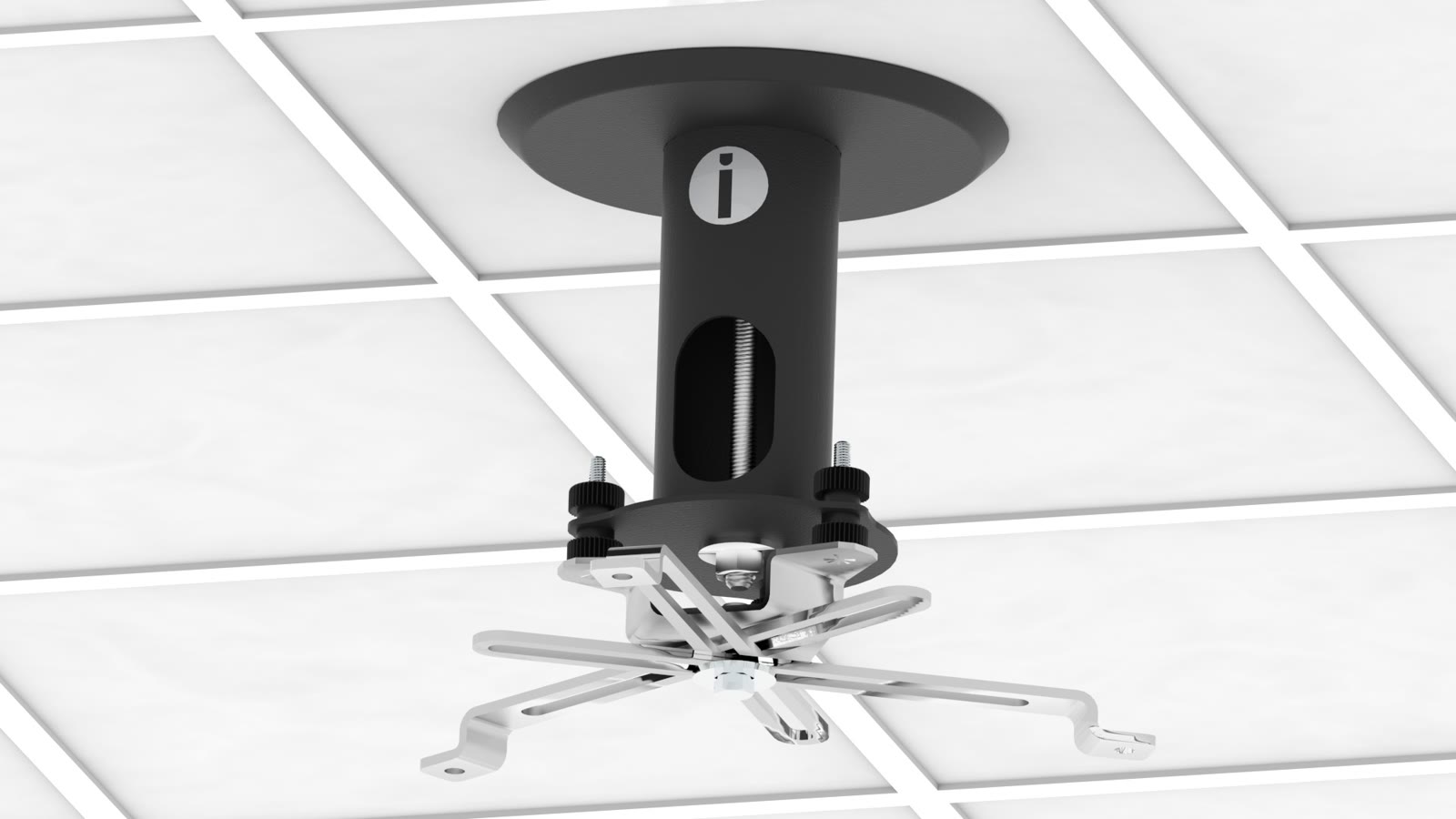 Suporte de teto para projetor iCON TRUSS instalado em forro modular